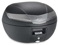 GIVI V40 Monokey Topkoffer, Topkoffers en zijkoffers voor de moto, fumé reflectoren, zwarte cover