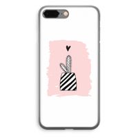 Zwart-wit cactus: iPhone 8 Plus Transparant Hoesje