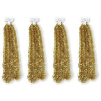 4x Gouden kerstslingers 5 x 270 cm kerstboom versieringen