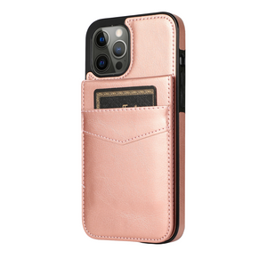 iPhone 15 Plus hoesje - Backcover - Pasjeshouder - Portemonnee - Kunstleer - Rose Goud