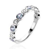 Zinzi ZIR2040 Ring zilver met zirconia blauw-wit Maat 52 - thumbnail