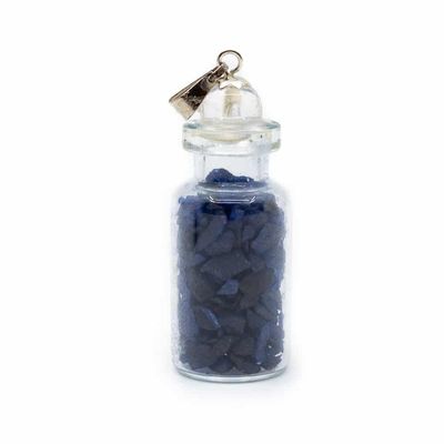 5e Chakra Fles Hanger Blauwe Aventurijn met Bergkristal