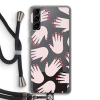 Hands pink: Samsung Galaxy S21 Plus Transparant Hoesje met koord