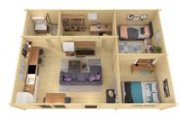 Blokhut - Tuinhuis Las Palmas | 44 mm | bruin geïmpregneerd