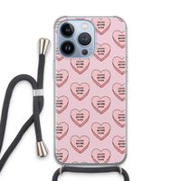 Chicks before dicks: iPhone 13 Pro Transparant Hoesje met koord