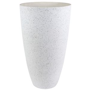 Bloempot/plantenpot vaas van gerecycled kunststof wit D29 en H50 cm   -
