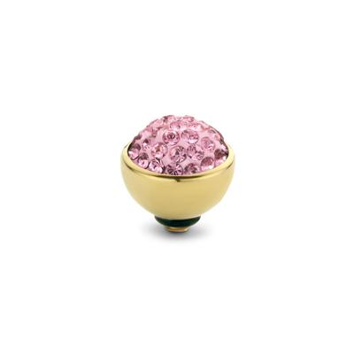 Melano Twisted Shiny Steentje Light Rose | Goud