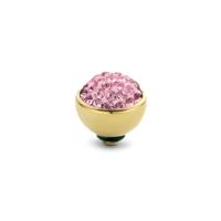 Melano Twisted Shiny Steentje Light Rose | Goud