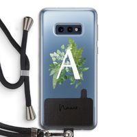 Green Brush: Samsung Galaxy S10e Transparant Hoesje met koord Green Brush: Samsung Galaxy S10e Transparant Hoesje met koord