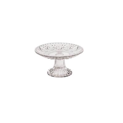 Taartplateau - Glas - Rookglas - 15x8cm