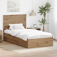 Bedframe met hoofdeinde Artisan Eiken 100 x 200 cm Bewerkt hout