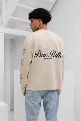 Pure Path Essence Of Life Longsleeve T-Shirt Heren Beige - Maat L - Kleur: BeigeSand | Soccerfanshop