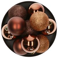 Kerstballen - 5x stuks - brons - 5 cm - kunststof