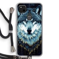Darkness Wolf: Pixel 4a Transparant Hoesje met koord