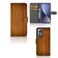Xiaomi 12 Pro | Book Style Case | Donker Hout