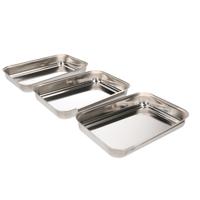 Set van 3x RVS vleeswaren / beleg schalen - Vleeswaren bakjes - Broodbeleg serveren