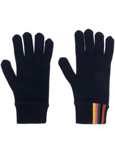 Paul Smith gants rayés en laine - Bleu