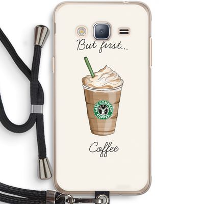 But first coffee: Samsung Galaxy J3 (2016) Transparant Hoesje met koord