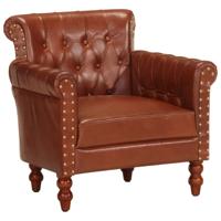 Fauteuil echt geitenleer bruin Fauteuil echt geitenleer bruin