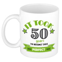 Verjaardag cadeau mok 50 jaar - groen - grappig - 300 ml - keramiek - Sarah/Abraham   -