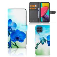 Samsung Galaxy M53 Hoesje Orchidee Blauw - Cadeau voor je Moeder | Portemonnee hoesje