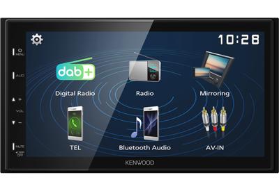 Kenwood DMX129DAB Autoradio met scherm dubbel DIN Bluetooth handsfree, DAB+ tuner, Aansluiting voor achteruitrijcamera, Aansluiting voor stuurbediening