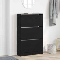 Schoenenkast Zwart eiken 80 x 21 x 125.5 cm Bewerkt hout