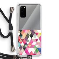 Gekleurde driehoekjes: Samsung Galaxy S20 Transparant Hoesje met koord