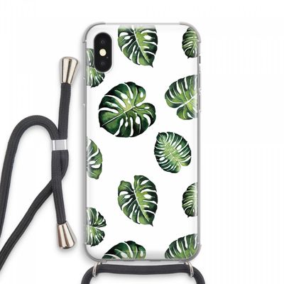 Tropische bladeren: iPhone XS Max Transparant Hoesje met koord