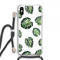 Tropische bladeren: iPhone XS Max Transparant Hoesje met koord