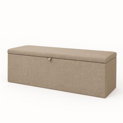 OP=OP Dekenkist met Klep - Taupe - 145 cm breed