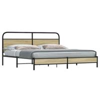 Bedframe zonder matras metaal sonoma eikenkleur 200x200 cm