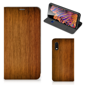 Samsung Xcover Pro Book Wallet Case Donker Hout