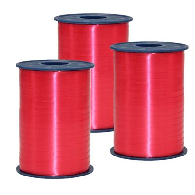 Sierlint of cadeaulint - 3x - rood - dun - 500 meter x 0.5 cm - Feestartikelen en versiering