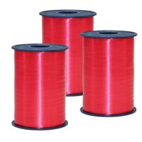 Sierlint of cadeaulint - 3x - rood - dun - 500 meter x 0.5 cm - Feestartikelen en versiering