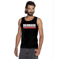 Zwart Denemarken supporter singlet shirt/ tanktop heren - thumbnail