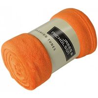 Fleece deken/plaid oranje 120 x 160 cm - thumbnail