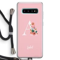 Pink Bouquet: Samsung Galaxy S10 Plus Transparant Hoesje met koord Pink Bouquet: Samsung Galaxy S10 Plus Transparant Hoesje met koord