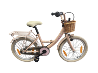 Bikefun Kinderfiets girly 18 inch - met mandje en remnaaf - roze