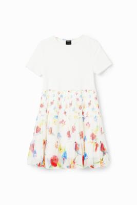 Gecombineerde jurk bloemen - WHITE - 9/10