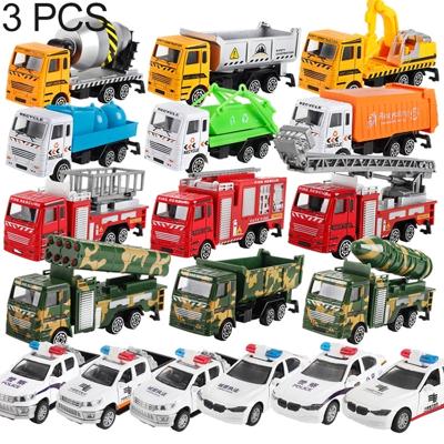 3 stuks Model auto bouw Engineering Spielfahrzeuge willekeurige stijl-levering