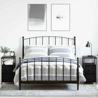 Nachtkastje 2 pcs Zwart eiken 30 x 60 x 60 cm Bewerkt hout