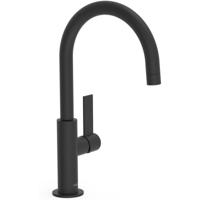 Wastafelkraan Tres Project | Opbouw | Draaibare uitloop | Mengkraan | Hoog model | 1-hendel | Rond | Zwart mat