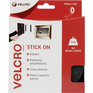 VELCRO® VEL-EC60217 Klittenband Om vast te plakken Haak- en lusdeel (l x b) 5000 mm x 20 mm Zwart 5 m