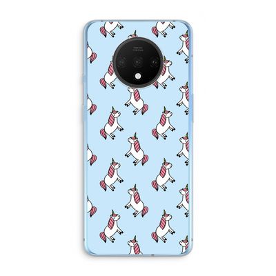 Eenhoorns overal: OnePlus 7T Transparant Hoesje