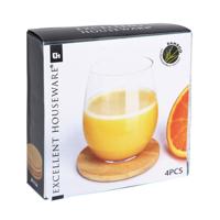 Excellent Houseware onderzetter bamboe 4 stuks