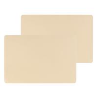 Secret de Gourmet tafel placemat PU- Set van 6x stuks -leer/leer look - beige - 45 x 30 cm - Tafel o