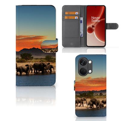 OnePlus Nord 3 | Telefoonhoesje | Met pasjeshouder | Olifanten