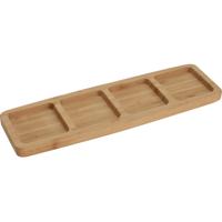 Serveerplanken/borden 4-vaks - bamboe hout - L33 x B10 cm - keuken