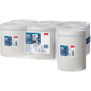 Tork Advanced Wiping Plus poetspapier, centerfeed, 2-laags, systeem M2, wit, pak van 6 rollen 1 stuks